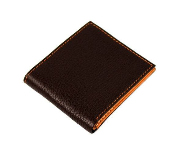 Dark Brown Pebbled Leather Billfold Wallet