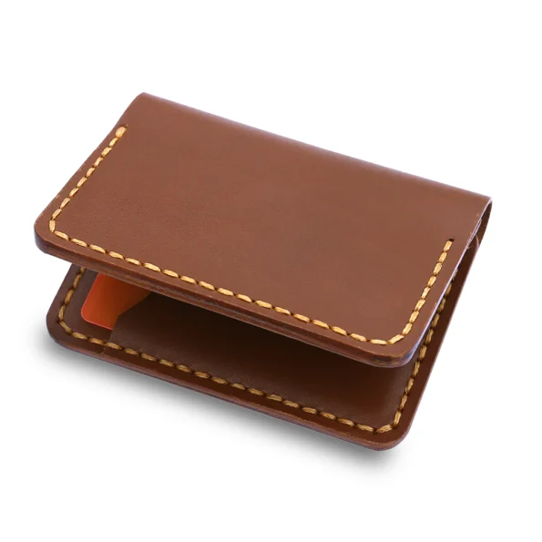 Brown Card Holder Wallet with Cash Pocket - Image 3