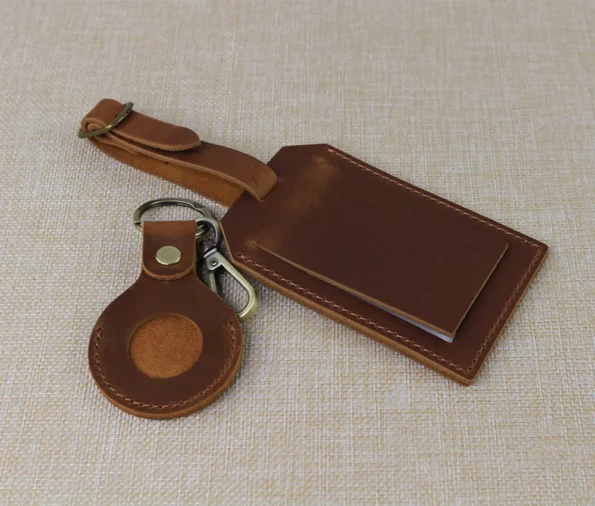 luggage tag and airtag holder keychaing together