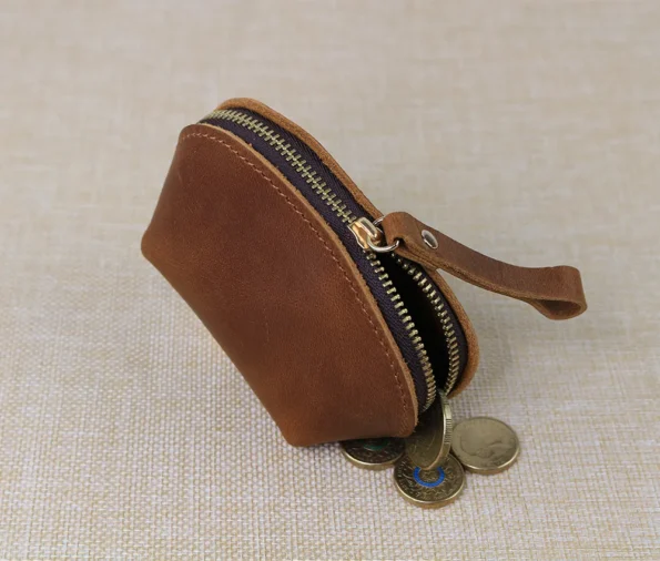 Display of Small Coin Purse in brown colour
