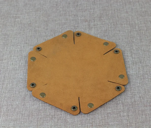 backside of Brown Leather Valet Tray Small