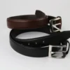 Black and brown dress leather belt