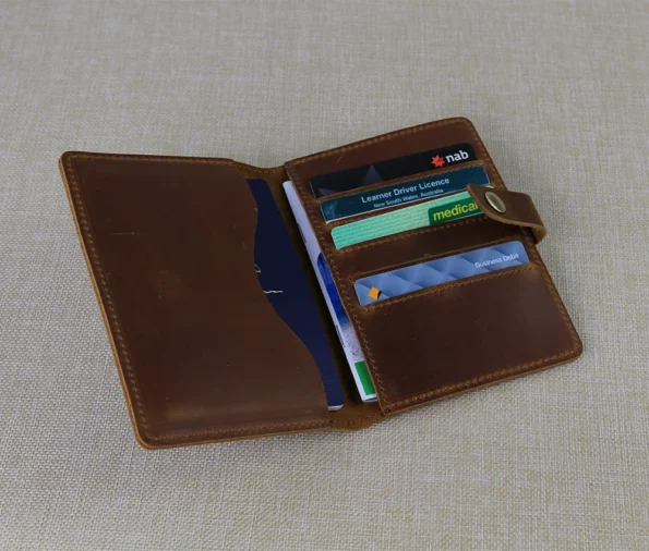 Display of Passport Wallet Leather