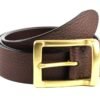 genuine leather belt for mens -Dark Brown