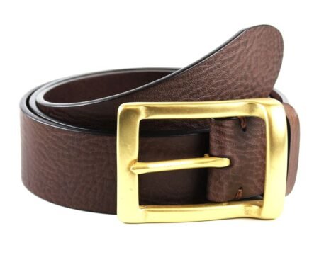 genuine leather belt for mens -Dark Brown