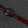 Display of Red Crocodile Leather Watch Strap