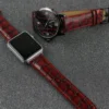Display of Red Crocodile Leather Apple Watch Band