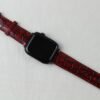Display of Red Crocodile Leather Apple Watch Band