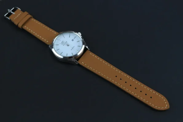 Display of Tan Epsom Leather Watch Strap