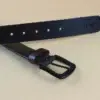 Dark Brown Soft Leather Belt for Men with Gold Buckle - Image 3