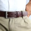 Personalised Brown Leather Belt for Men