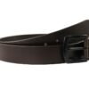 Men Belt Leather Dark Brown with Black buckle
