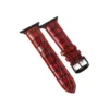 Red Crocodile Leather Apple Watch Band