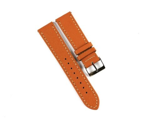 Tan leather watch strap, featuring a beautiful texture, scratch resistance, and timeless elegance for dress watches