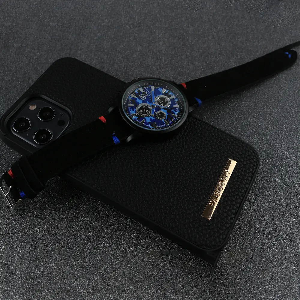 Black Suede Leather Watch Strap