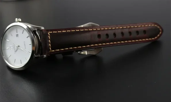 red leather watch strap