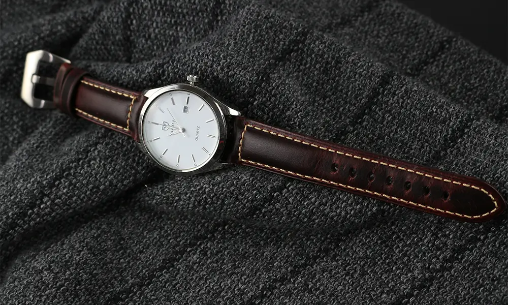 red leather watch strap