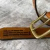 Luxury Everyday Mens Brown Leather Belt - Gold Buckle - Image 4