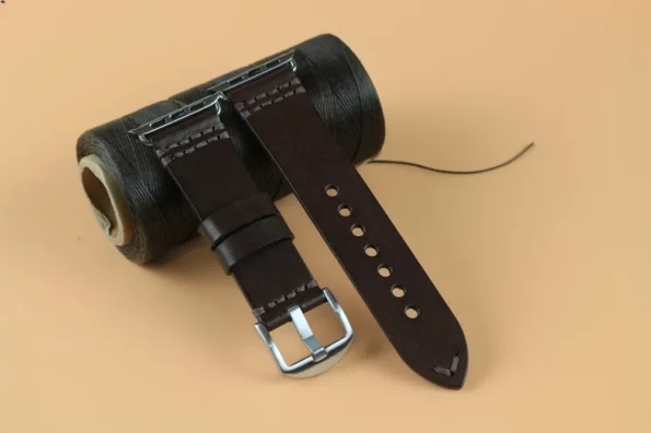 apple watch leather strap , handcrafted with solid stitch