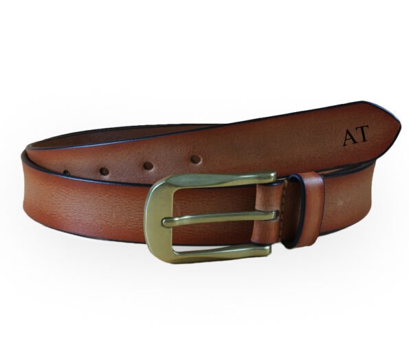 Personalised Tan Brown Smooth Leather Belt