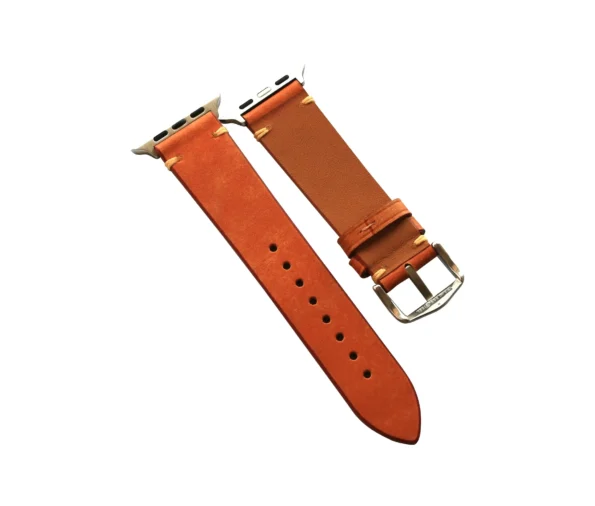 Brown Italian Frosted Leather Apple Watch Band 01