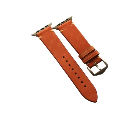 Brown Italian Frosted Leather Apple Watch Band