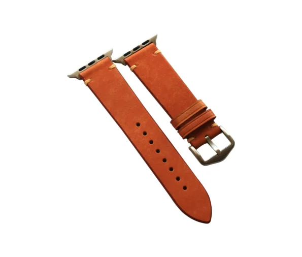 Brown Italian Frosted Leather Apple Watch Band