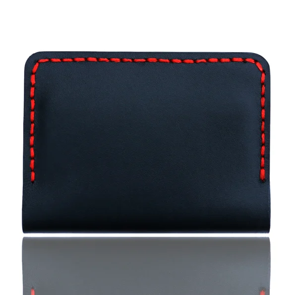 Black Card Holder Wallet with Cash Pocket - Image 3