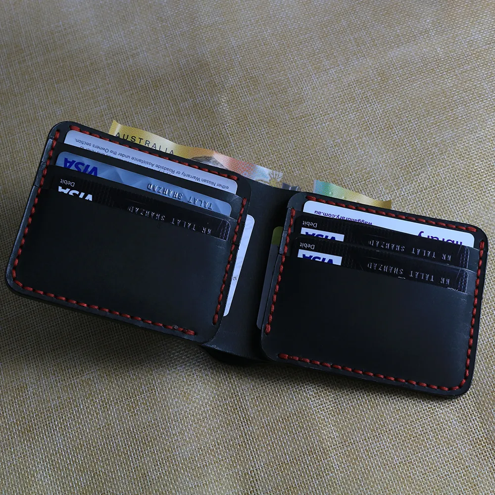 Black Bifold Wallet 8 card slots