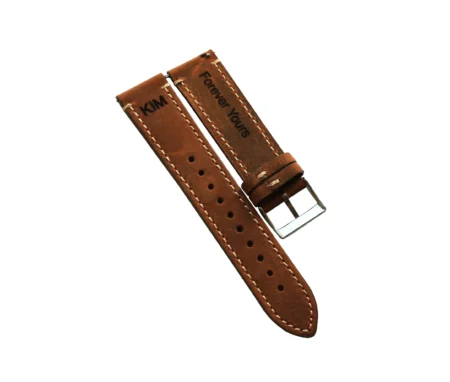 Personalised Crazy Horse Leather Watch Strap/20mm 22mm