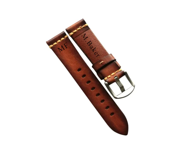 Personalised Italian Vintage Leather Watch Strap 20/22mm