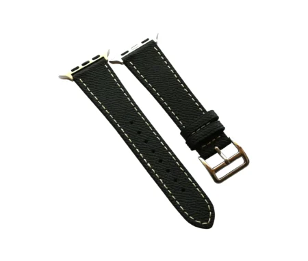 Black Classic Epsom Leather Apple Watch Band