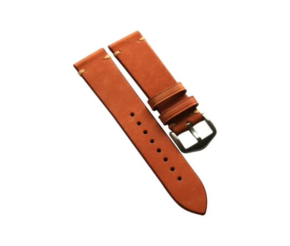 Brown Italian Frosted Leather Watch Strap/20mm 22mm