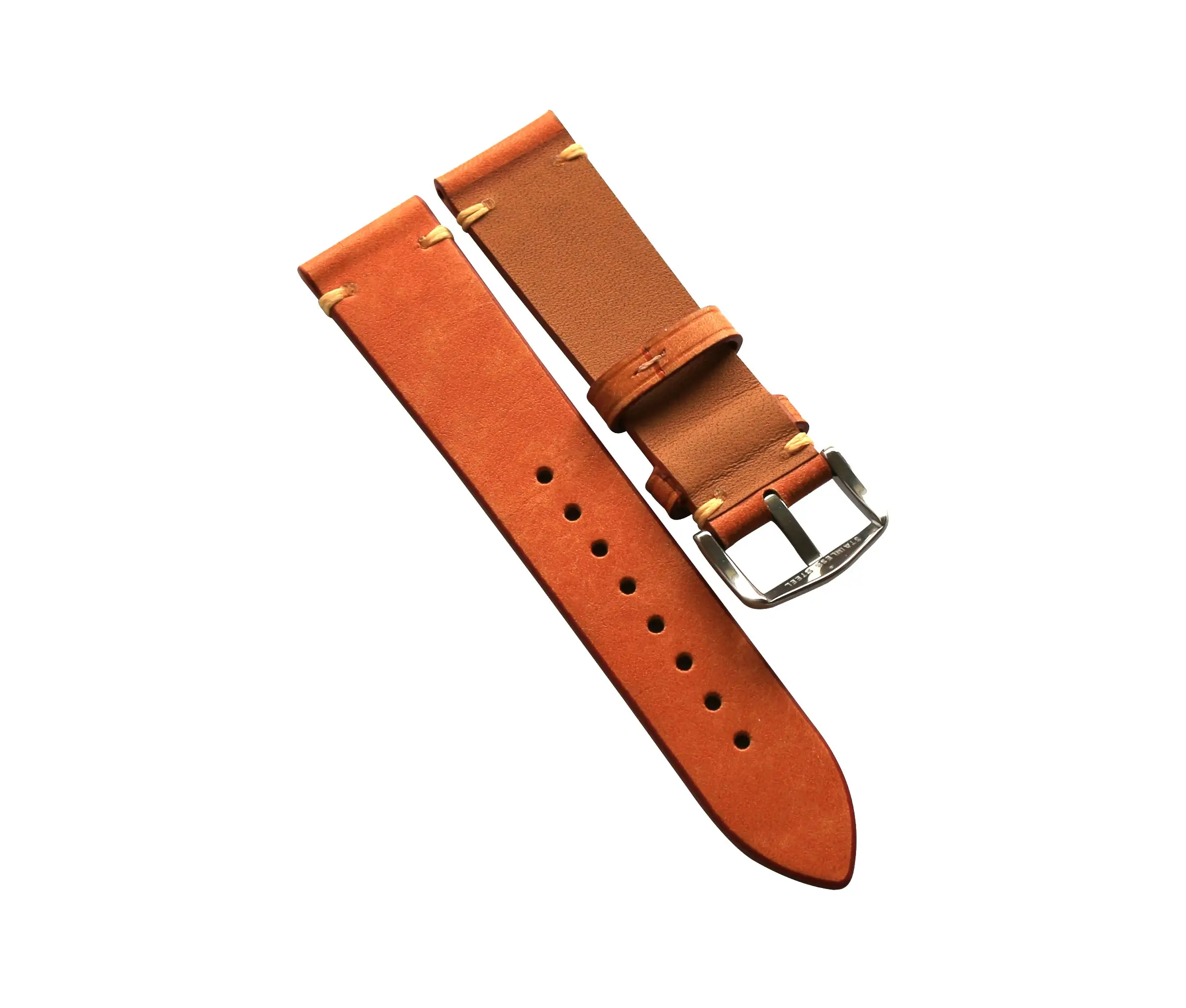 Brown Italian Frosted Leather Watch Strap/20mm 22mm