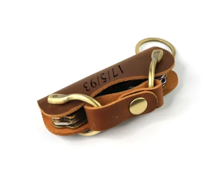 Personalised Brown Leather Key Holder