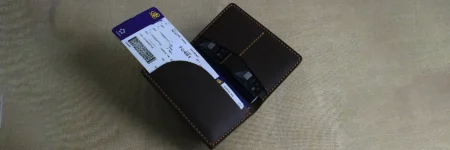 Beautiful dark brown travel wallet