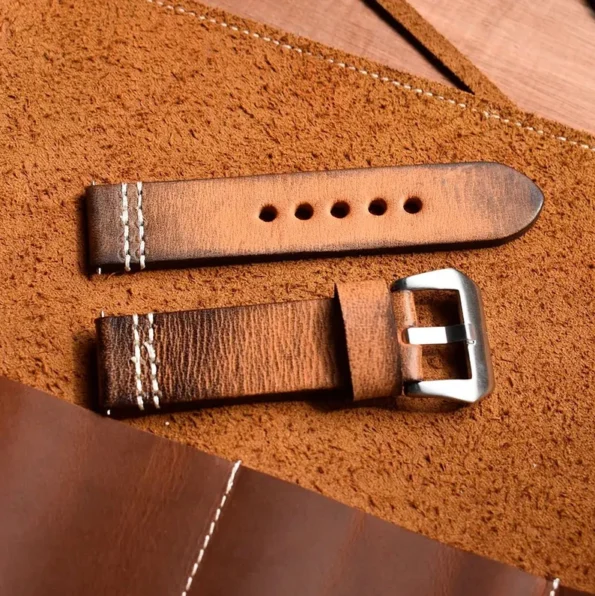 vintage leather watch strap-22mm