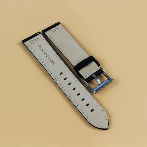 Backside Of Black Sailcloth Watch Strap