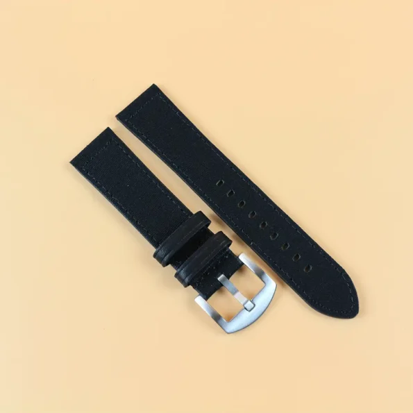 Black Canvas Quick Release Watch Strap