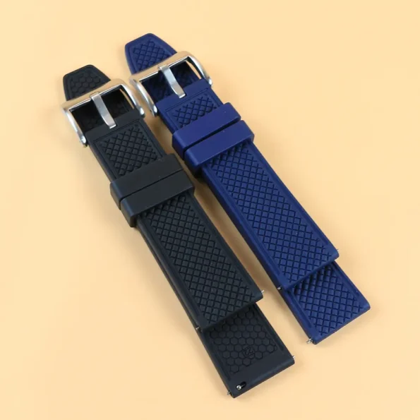 Both Colours of Rubber Watch Strap