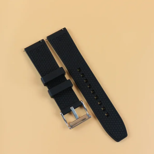 FMK Black Quick Release Rubber Watch Strap