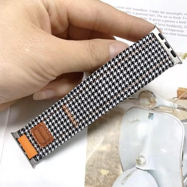 Checkered Denim Apple Watch Band