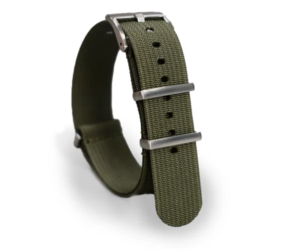 Green Ballistic Ribbed Nylon Watch Strap