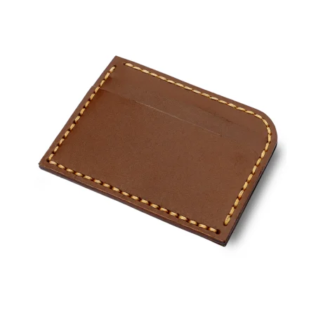 Slim Leather Cardholder for Front Pocket Brown