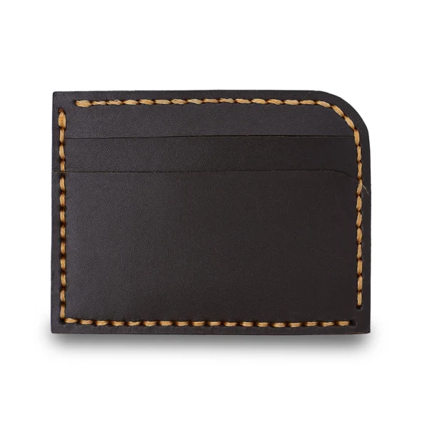 Handmade Dark Brown Card Holder Stood Up