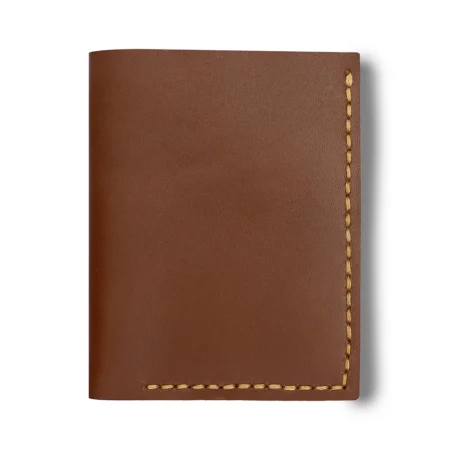 Brown Leather cardholder wallet for men in vertical shape